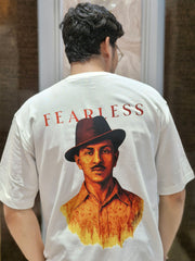 Fearless (Bhagat Singh) Black & White Tshirt (Unisex)