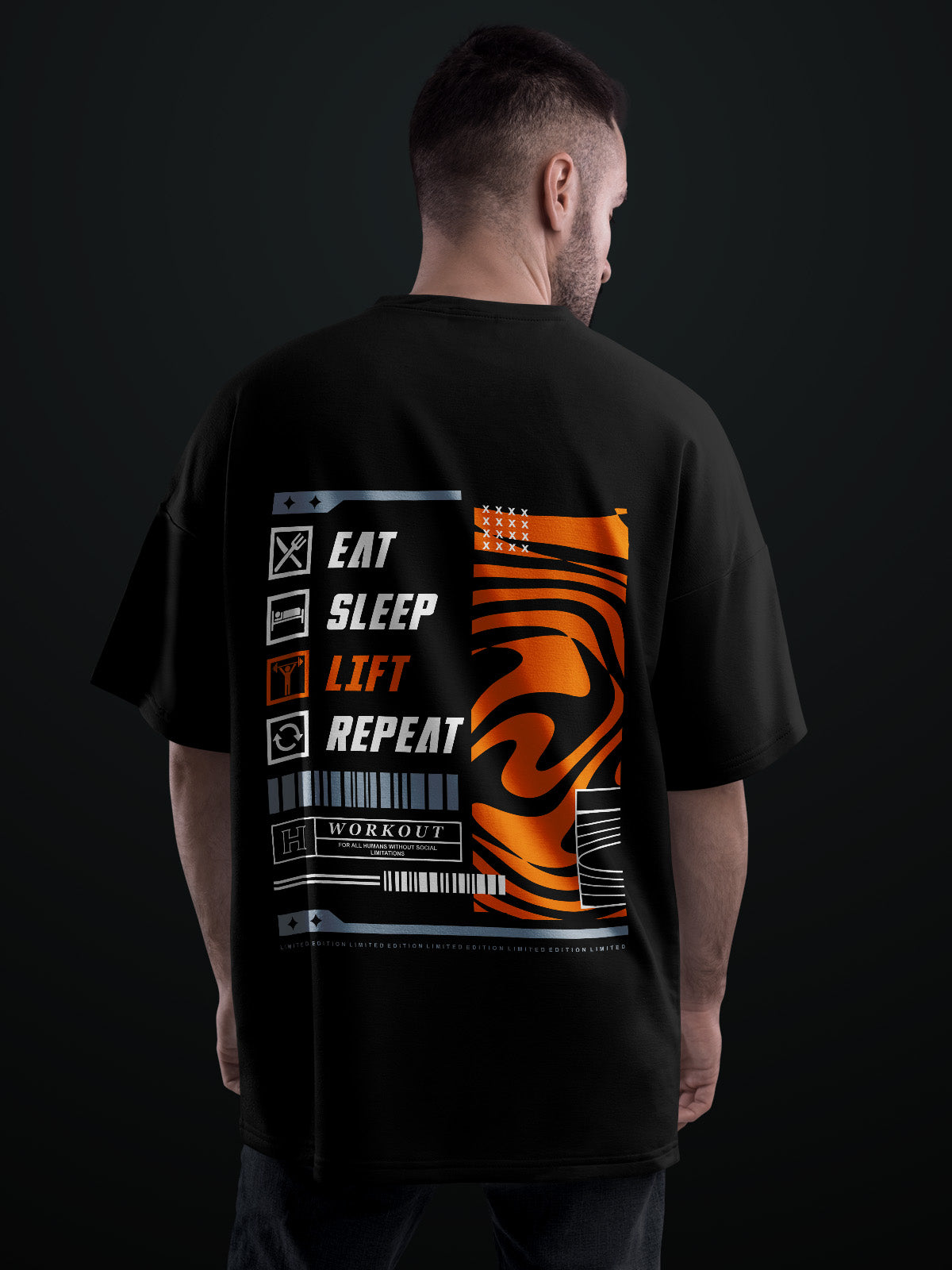 Rep & Rise Black Oversized Tshirt - Urban Forever