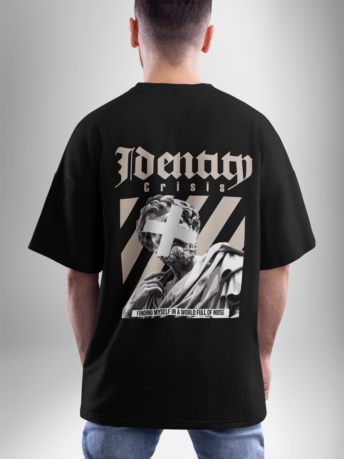 Identity Black Oversized Tshirt - Urban Forever