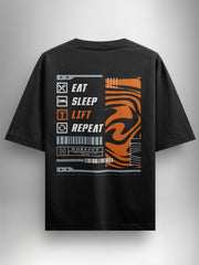 Rep & Rise Black Oversized Tshirt - Urban Forever