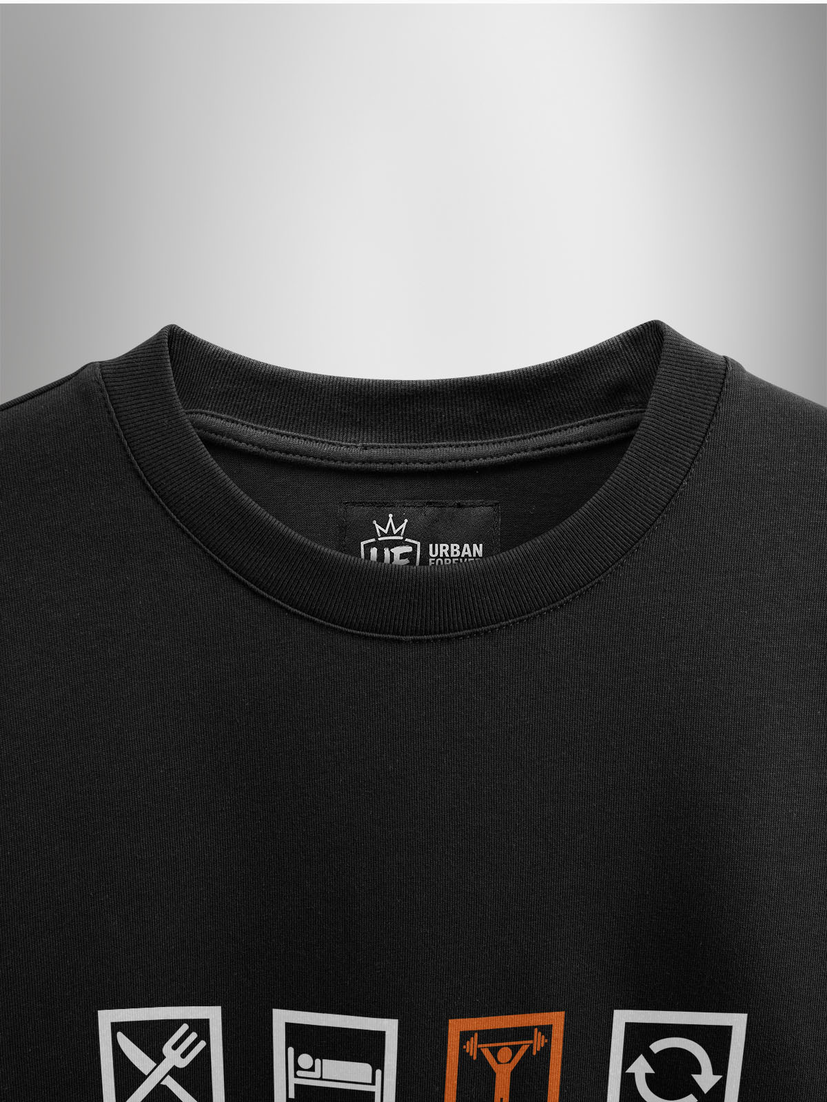 Rep & Rise Black Oversized Tshirt - Urban Forever