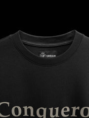 Conqueror Black Oversized Tshirt - Urban Forever