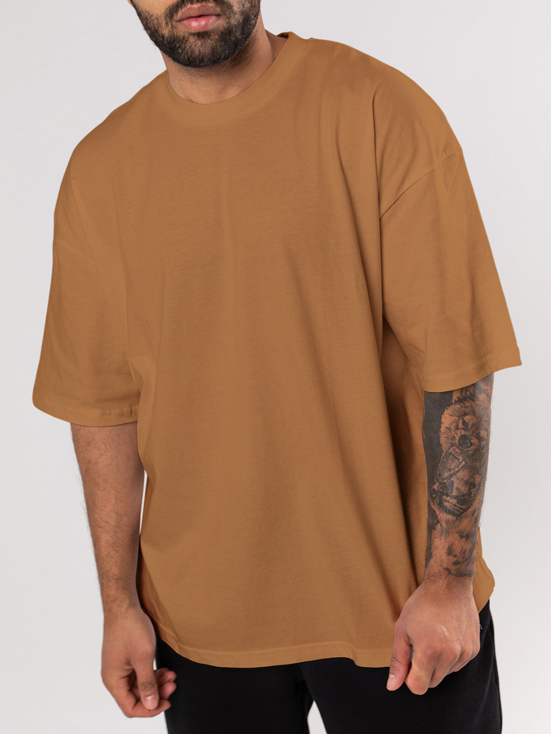 Plain Brown Oversized Tshirt - Urban Forever
