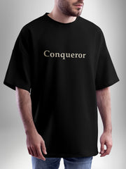 Conqueror Black Oversized Tshirt - Urban Forever