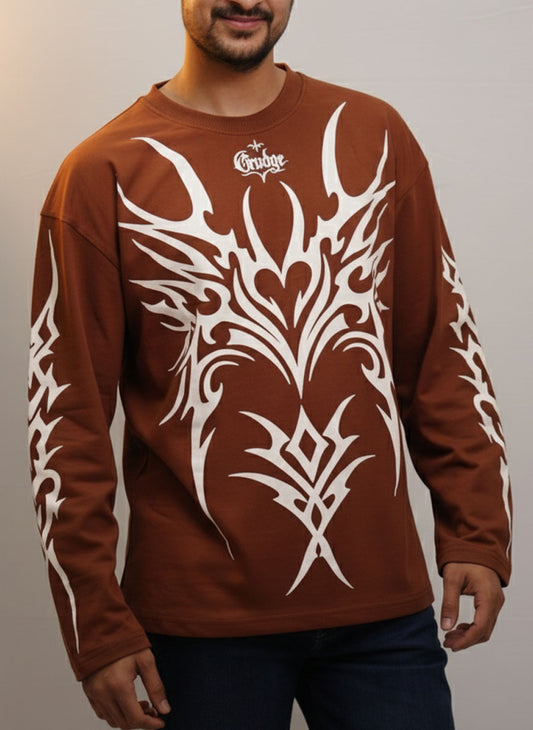 Apex Tribal - Puff Print Full Oversized T-shirt