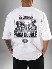 Paisa Double White Oversized Tshirt - Urban Forever