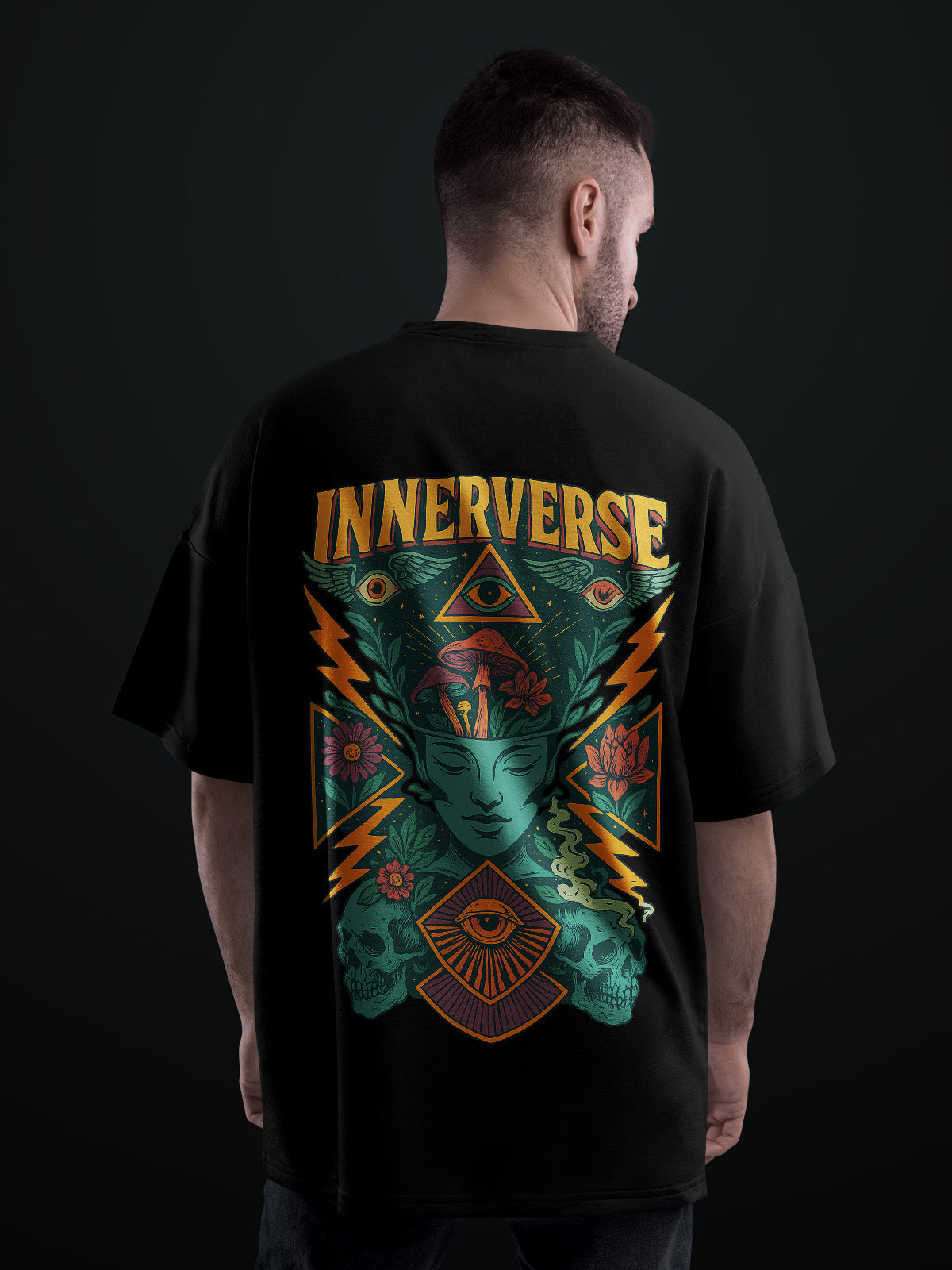 Sculpted Vision Black Oversized Tshirt - Urban Forever