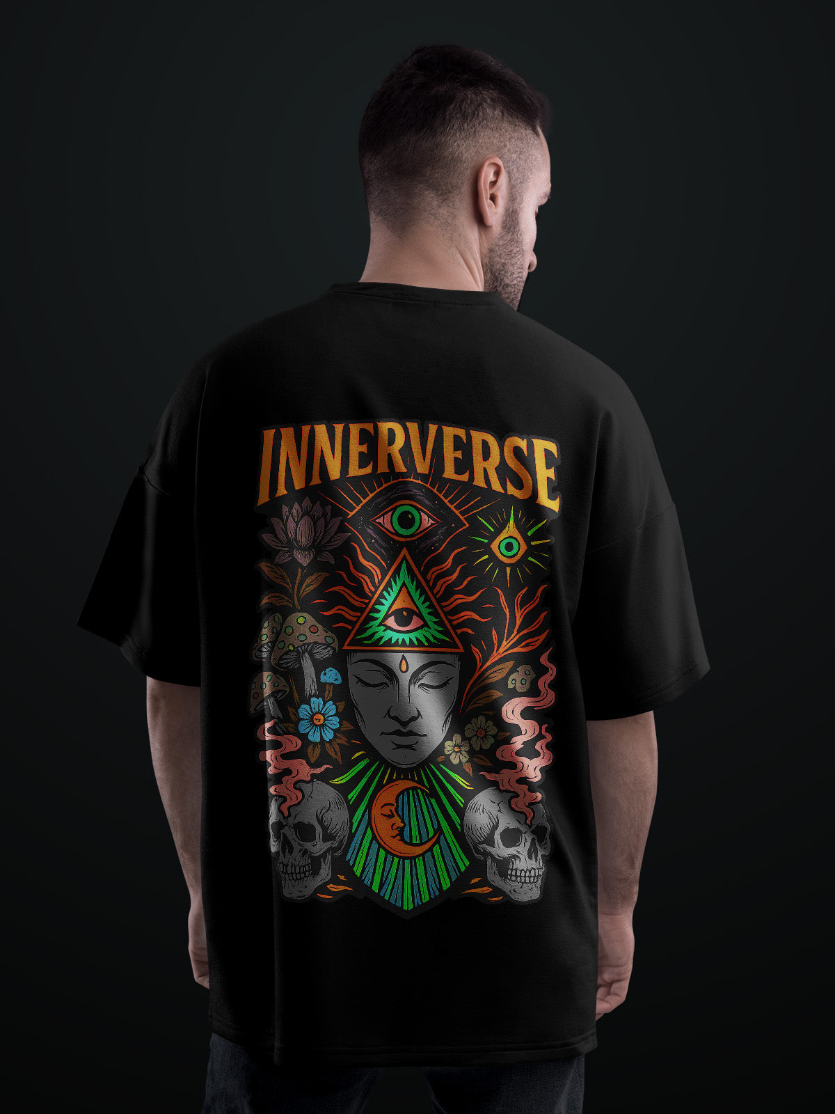 Classic Distorted Black Oversized Tshirt - Urban Forever