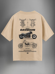 Harley Craze Beige Oversized Tshirt - Urban Forever