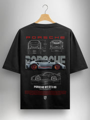 Porsche Speed Black Oversized Tshirt