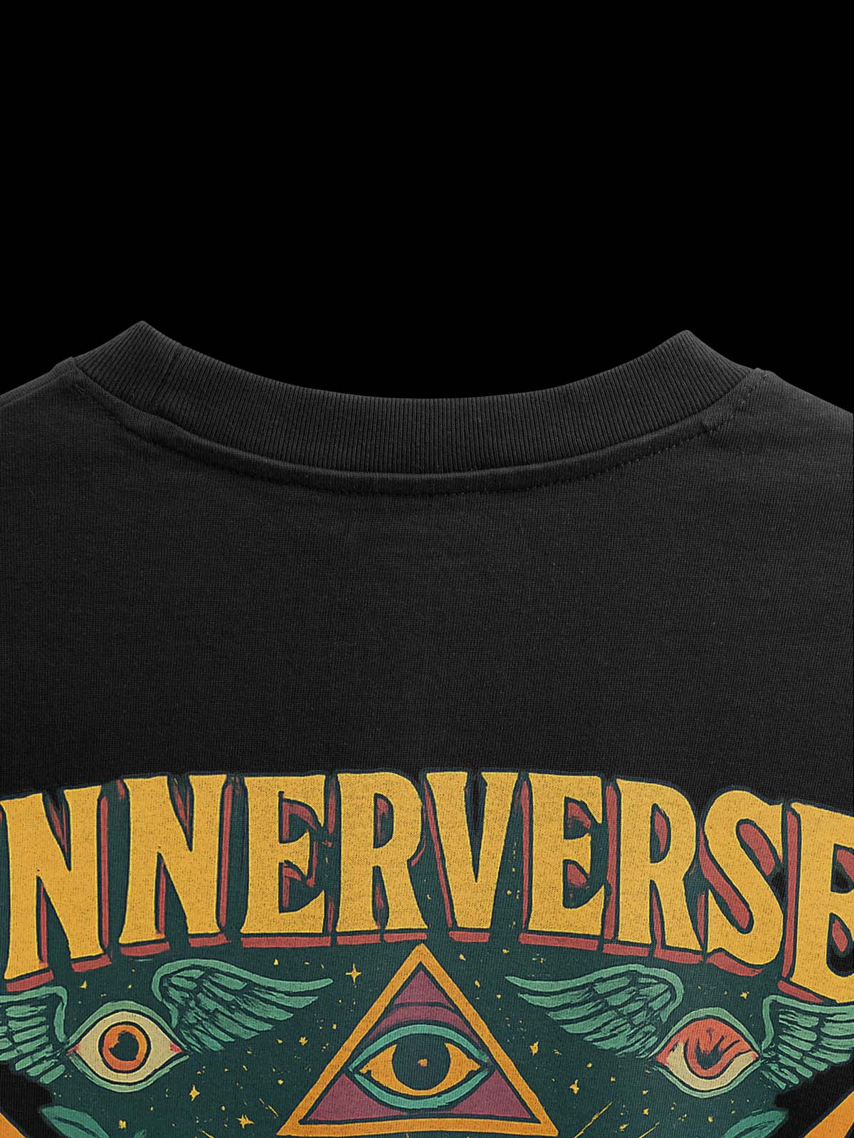 Sculpted Vision Black Oversized Tshirt - Urban Forever