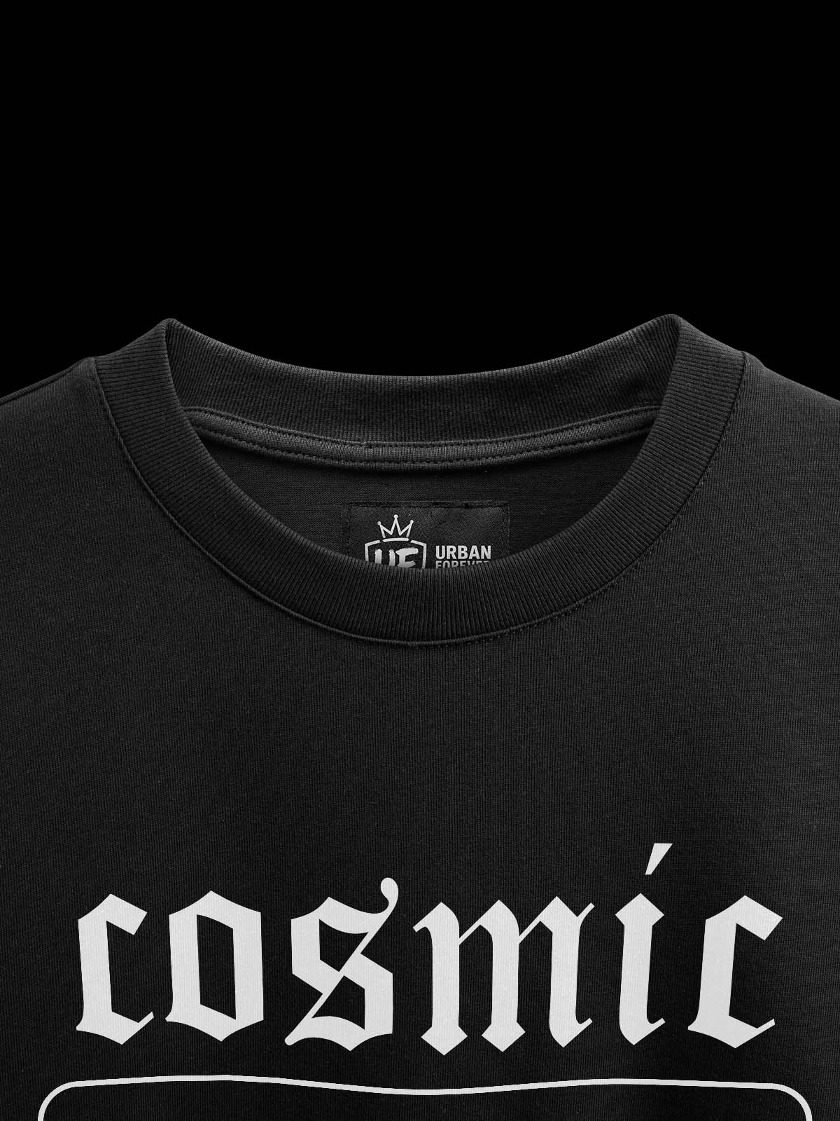 Cosmic Universe Black Oversized Tshirt - Urban Forever
