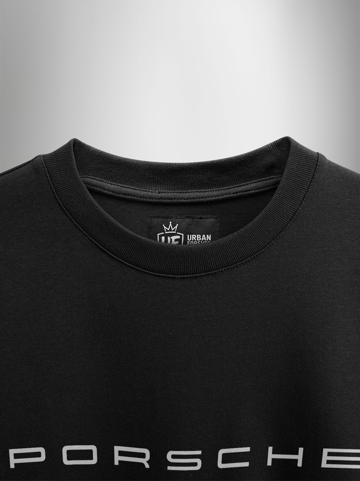 Porsche Speed Black Oversized Tshirt - Urban Forever