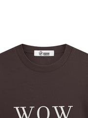 Wow Brown Oversized Tshirt - Urban Forever