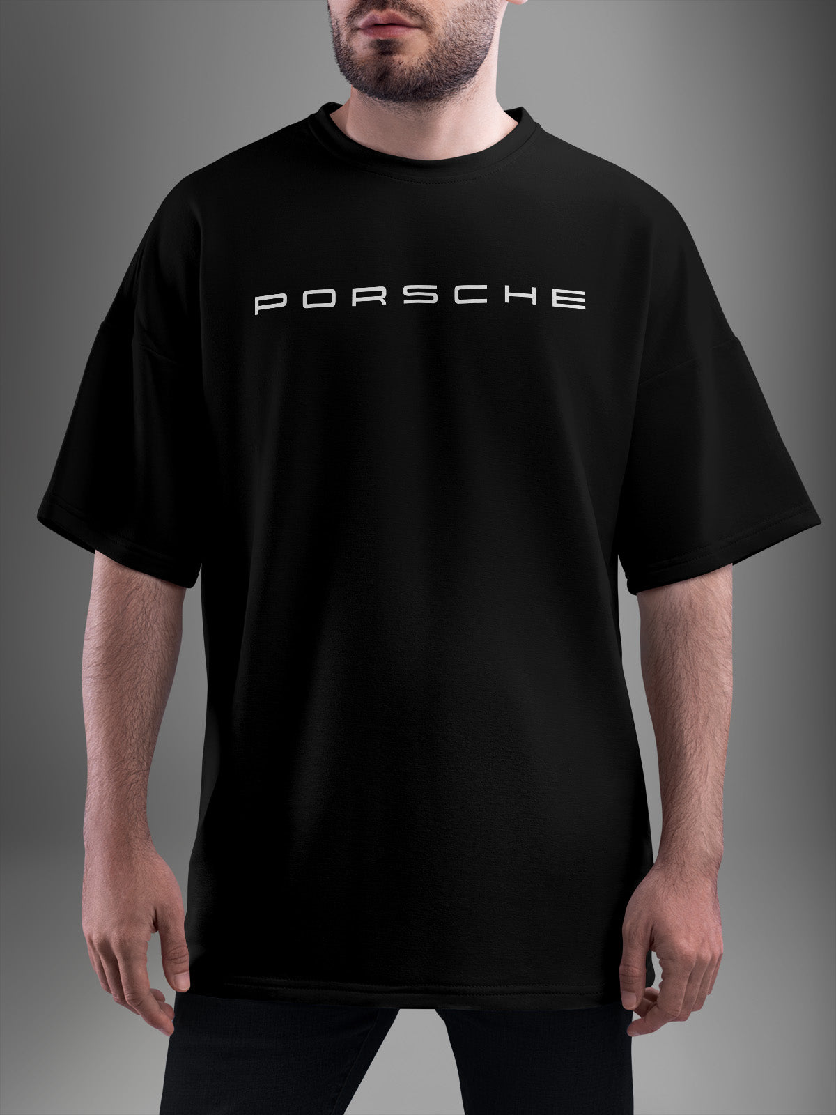 Porsche Speed Black Oversized Tshirt - Urban Forever
