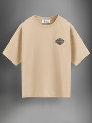 Harley Craze Beige Oversized Tshirt - Urban Forever
