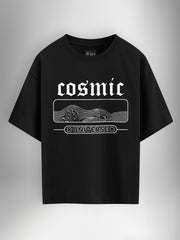 Cosmic Universe Black Oversized Tshirt - Urban Forever
