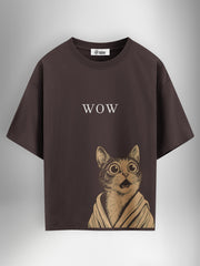 Wow Brown Oversized Tshirt - Urban Forever