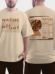 Nature Inspired Beige Oversized Tshirt - Urban Forever