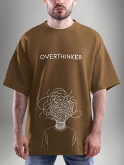 Overthinker Brown Oversized Tshirt - Urban Forever