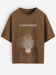 Overthinker Brown Oversized Tshirt - Urban Forever