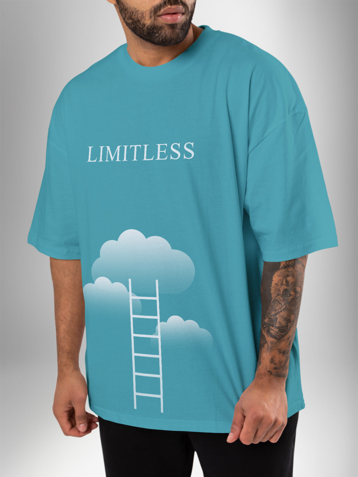 Limitless Teal Oversized Tshirt - Urban Forever