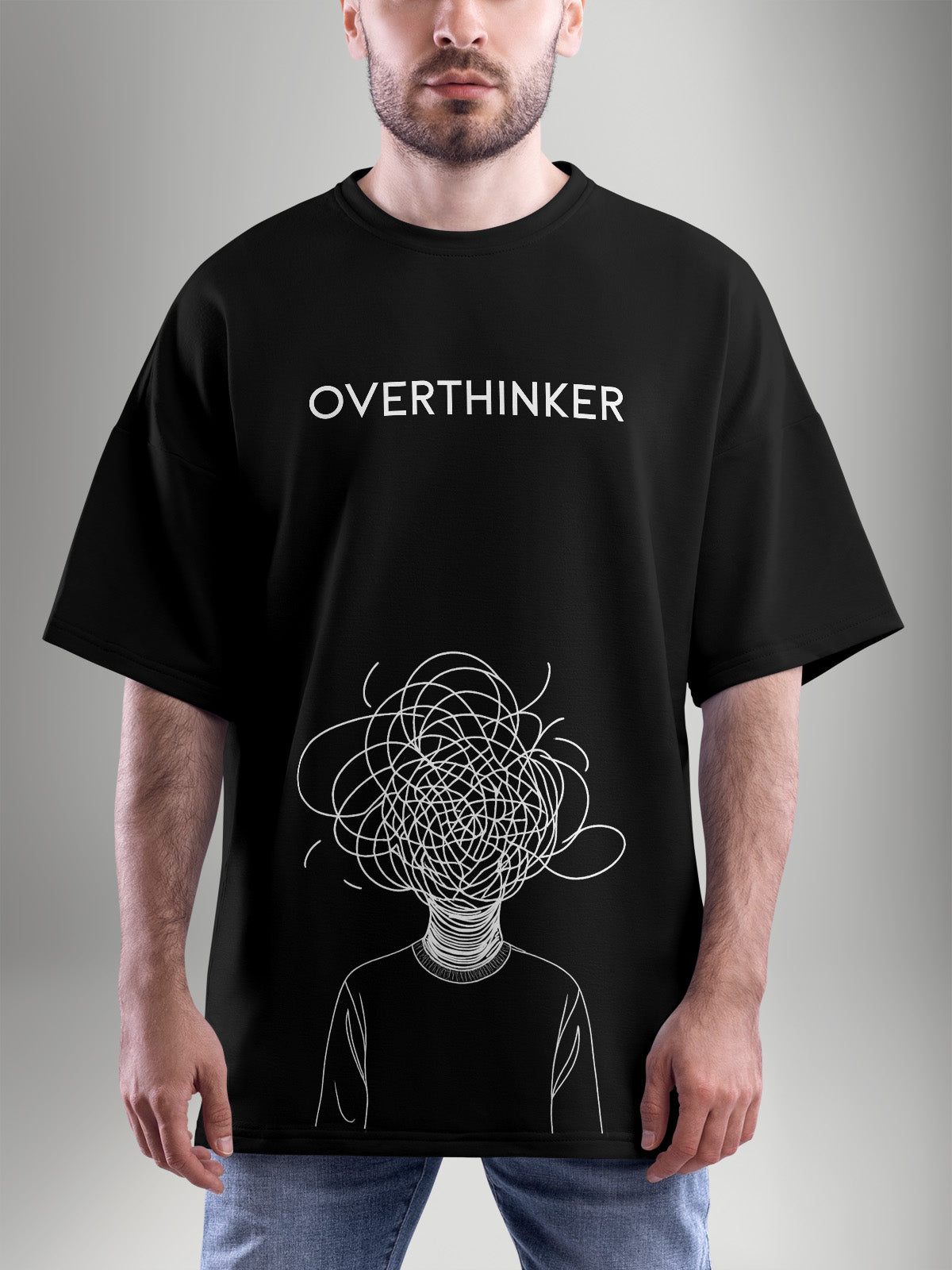 Overthinker Brown Oversized Tshirt - Urban Forever