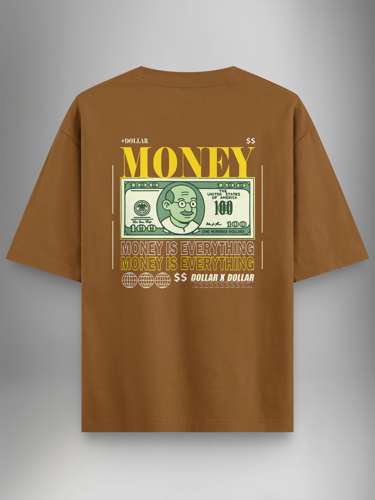 Dollar X Dollar Brown Oversized Tshirt - Urban Forever