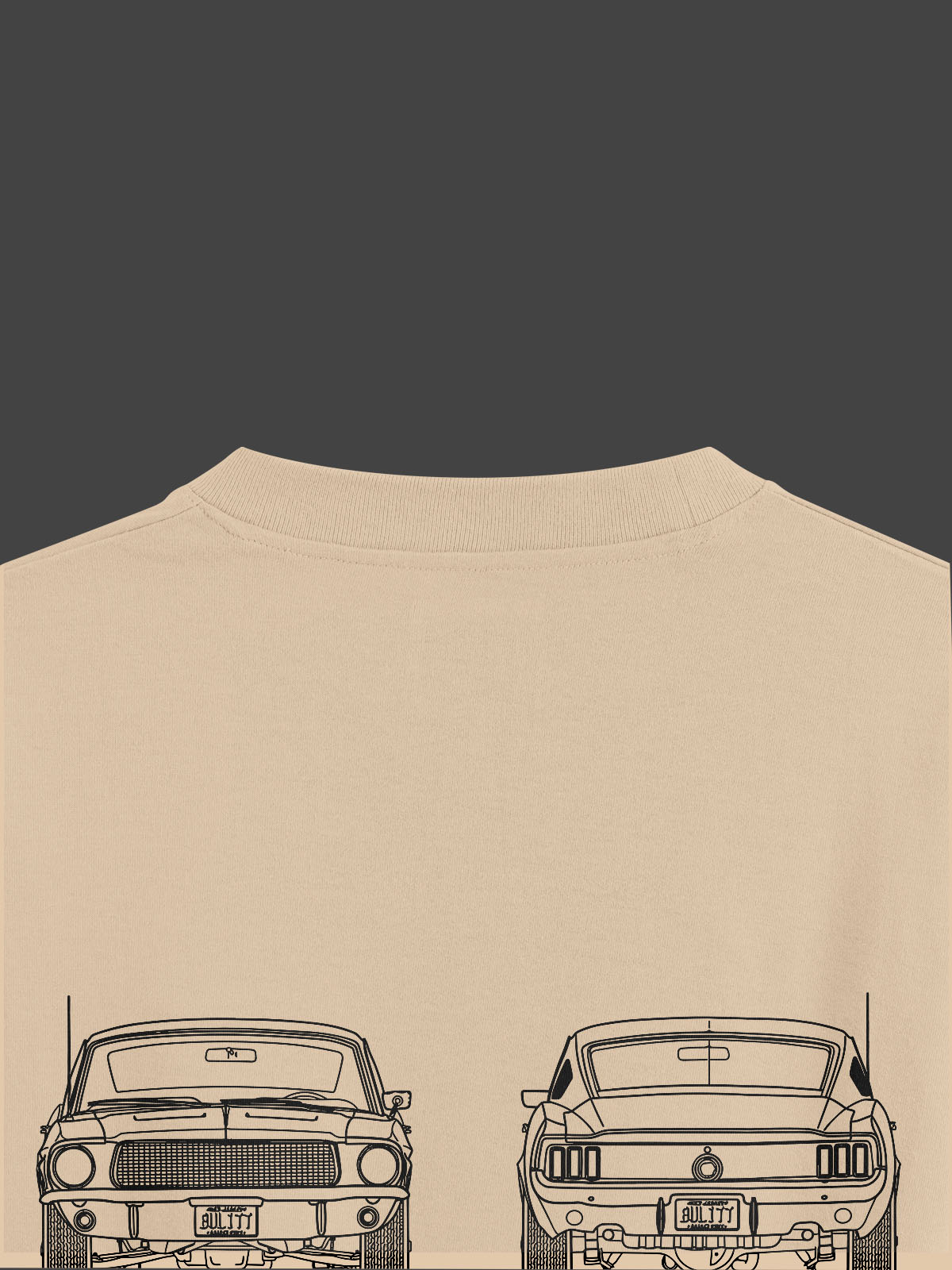 Classic Mustang Beige Oversized Tshirt - Urban Forever
