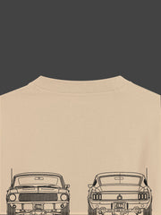 Classic Mustang Beige Oversized Tshirt - Urban Forever