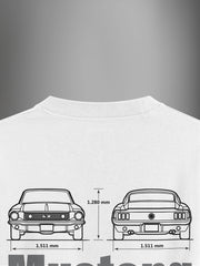 Muscular Mustang White Oversized Tshirt - Urban Forever
