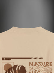 Nature Inspired Beige Oversized Tshirt - Urban Forever