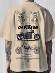 Harley Craze Beige Oversized Tshirt - Urban Forever