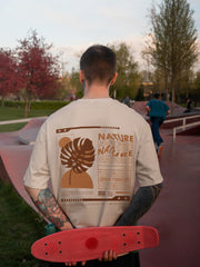 Nature Inspired Beige Oversized Tshirt - Urban Forever