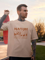 Nature Inspired Beige Oversized Tshirt - Urban Forever