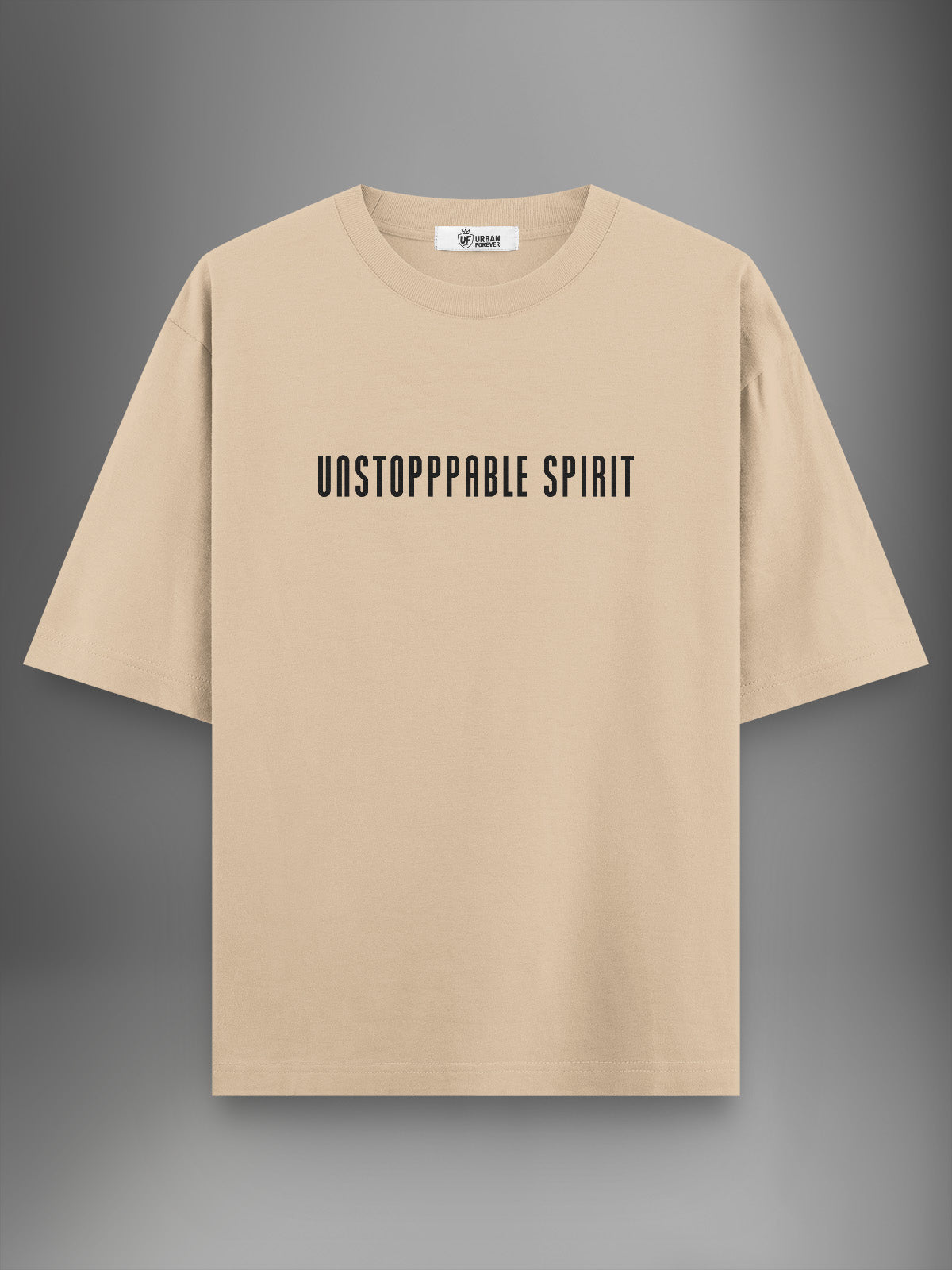 Classic Mustang Beige Oversized Tshirt - Urban Forever
